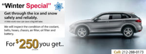 Porsche winter scheduled service special at Manhattan Auto Repair Service the #1 Porsche dealer alternative in NYC, Manhattan